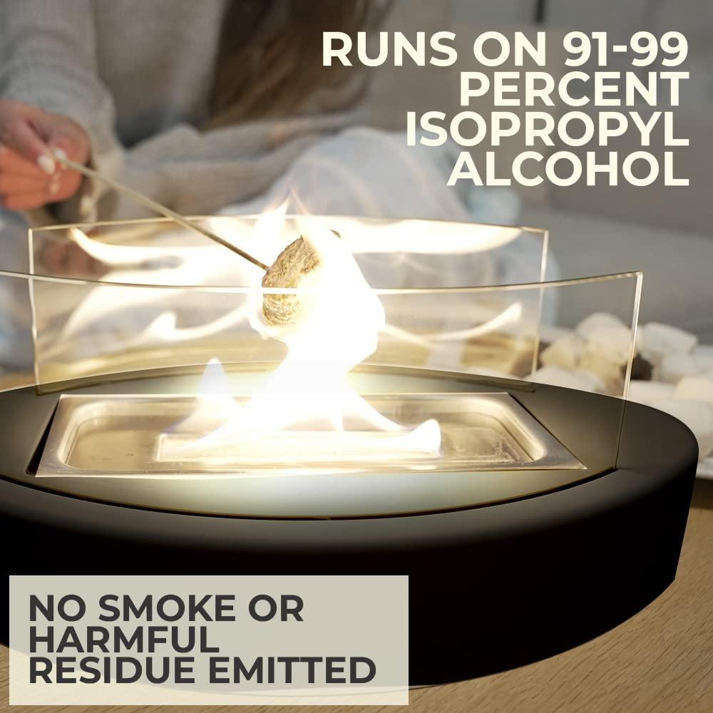 SAVGE Tabletop Fire Pit - 90+ Min Burn, Mini Personal Indoor Outdoor Fire Bowl, Tabletop Fireplace, Smores Maker – Odorless and Smokeless Fire Pit for Parties, Smores and Home Decor (Metal, Black) - CookCave