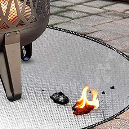 DocSafe 38" Round Fire Pit Mat,Upgraded 4-Layer Under Grill Mat Deck Patio Protect Mat,Heat Insulated Fireproof Mat Fire Pit Pad for Outdoor Wood Burning Fire Pit and BBQ Smoker,Reusable＆Waterproof - CookCave