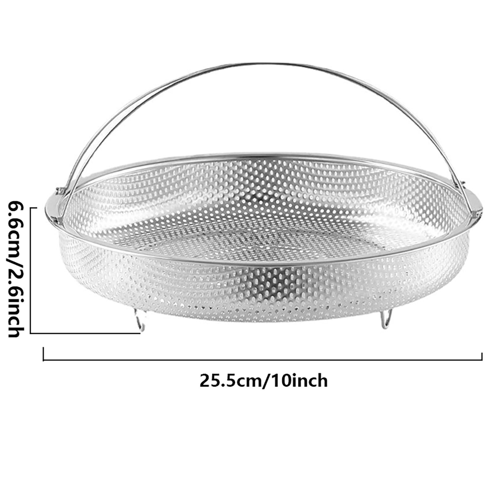 ZPUFAW Steamer Basket for Steaming Vegetable Dumplings, Multiple Use as Rice Pasta Fruit Washer, Stainless Steel Food Steamer Basket with Handle and Base Leg - CookCave
