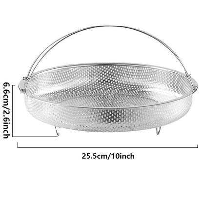 ZPUFAW Steamer Basket for Steaming Vegetable Dumplings, Multiple Use as Rice Pasta Fruit Washer, Stainless Steel Food Steamer Basket with Handle and Base Leg - CookCave