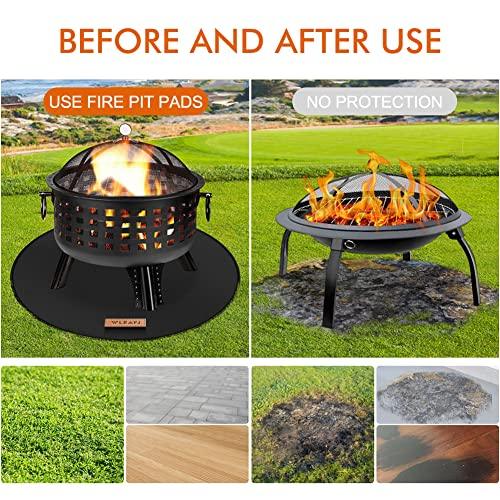 WLEAFJ Round Under Grill Mat, Fire Pit Mat Fireproof Mat, 36" Grill Mats for Outdoor Grill Deck Protector, fire pit pad for deck fireproof, BBQ Mat for Under BBQ, Outdoor Flat Top Gas, Propane Burners - CookCave