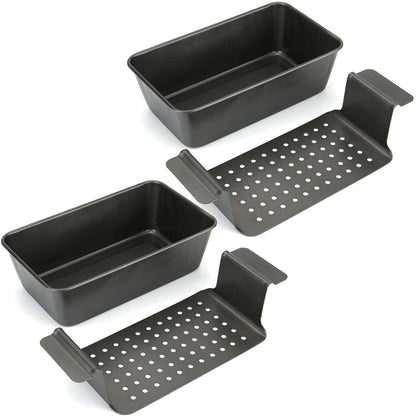 Tosnail 4-Piece Non-Stick Meatloaf Pan with Drain Bread Loaf Pan Set - CookCave