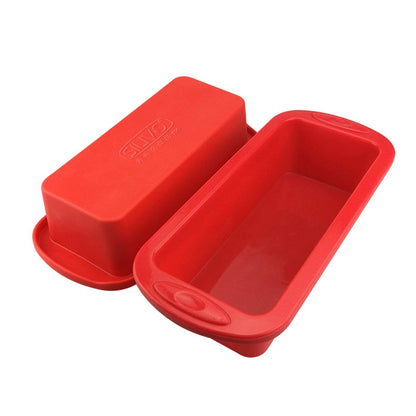 SILIVO Silicone Bread and Loaf Pans (2 Pack) - Nonstick Silicone Baking Mold for Homemade Loaf, Bread and Meatloaf - 8.9x3.7x2.5 inch - CookCave