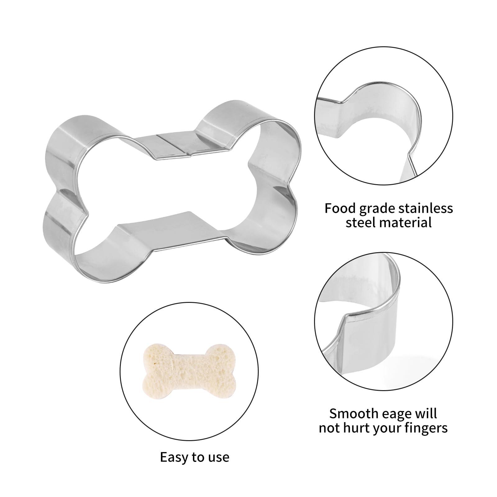 Dog Bone Cookie Cutters ANCKNE Bone Shape Cookie Cutters set Stainless Steel Homemade Dog Biscuit Treats Cutters 4 Pieces - CookCave