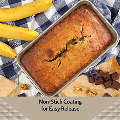 Glad Loaf Baking Pan Nonstick - Heavy Duty Metal Bakeware for Bread and Cakes, 9.5 x 5.5 x 3 inches - CookCave