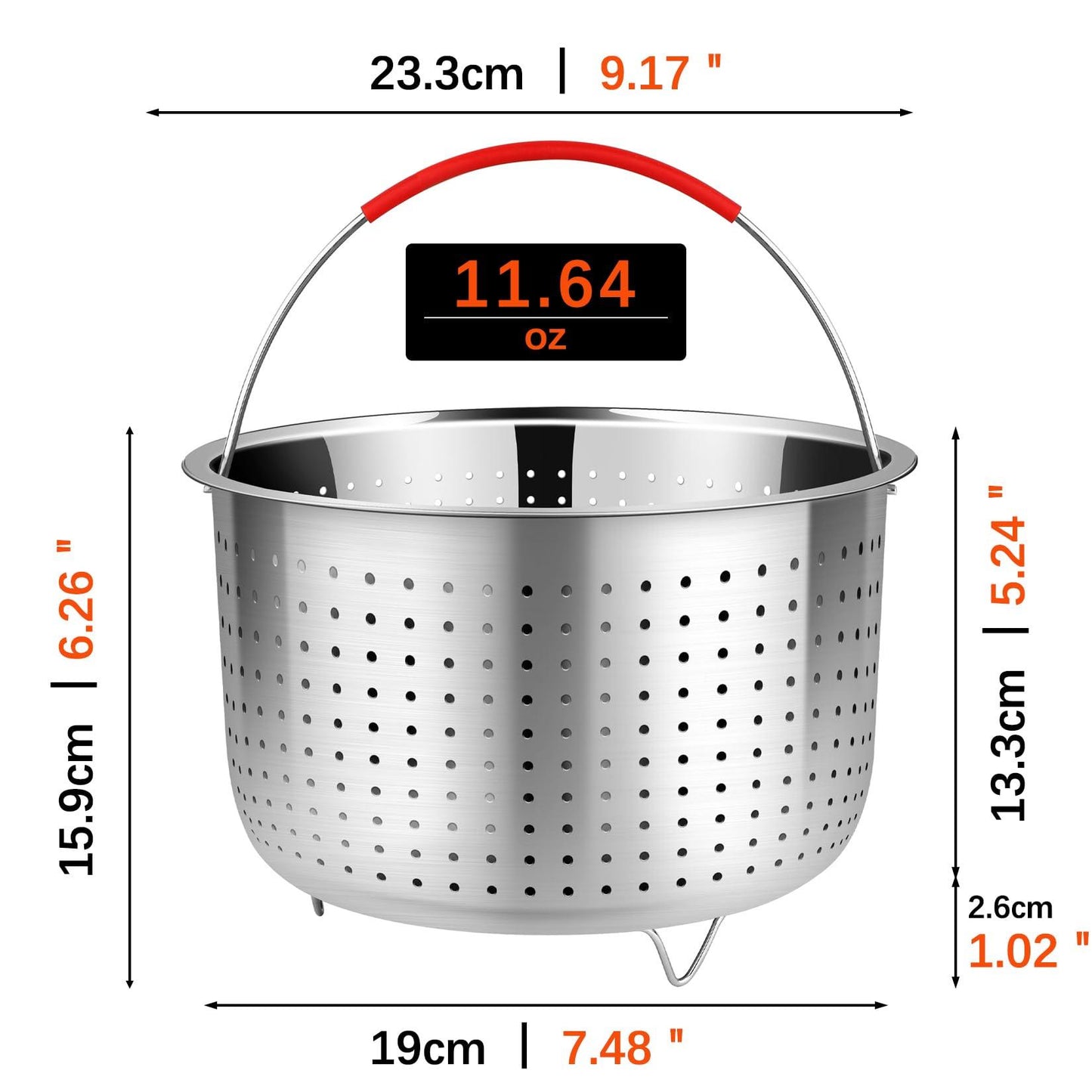 REDANT Steamer Basket for Instant Pot Accessories 8 qt, Pot Strainer Steamer for cooking, Steam Basket Stainless Steel Steamer Insert for Vegetables, Egg, Pasta (Free 2 Pcs silicone gloves), 8 Quart - CookCave