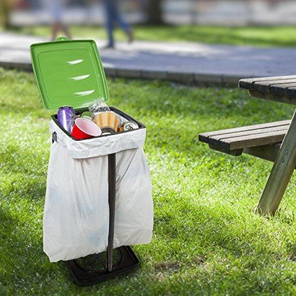 Portable Trash Bag Holder - Collapsible Trashcan for Garbage - Indoor/Outdoor Use - Ideal for Camping, Recycling, and More by Wakeman Outdoors (Green) - CookCave