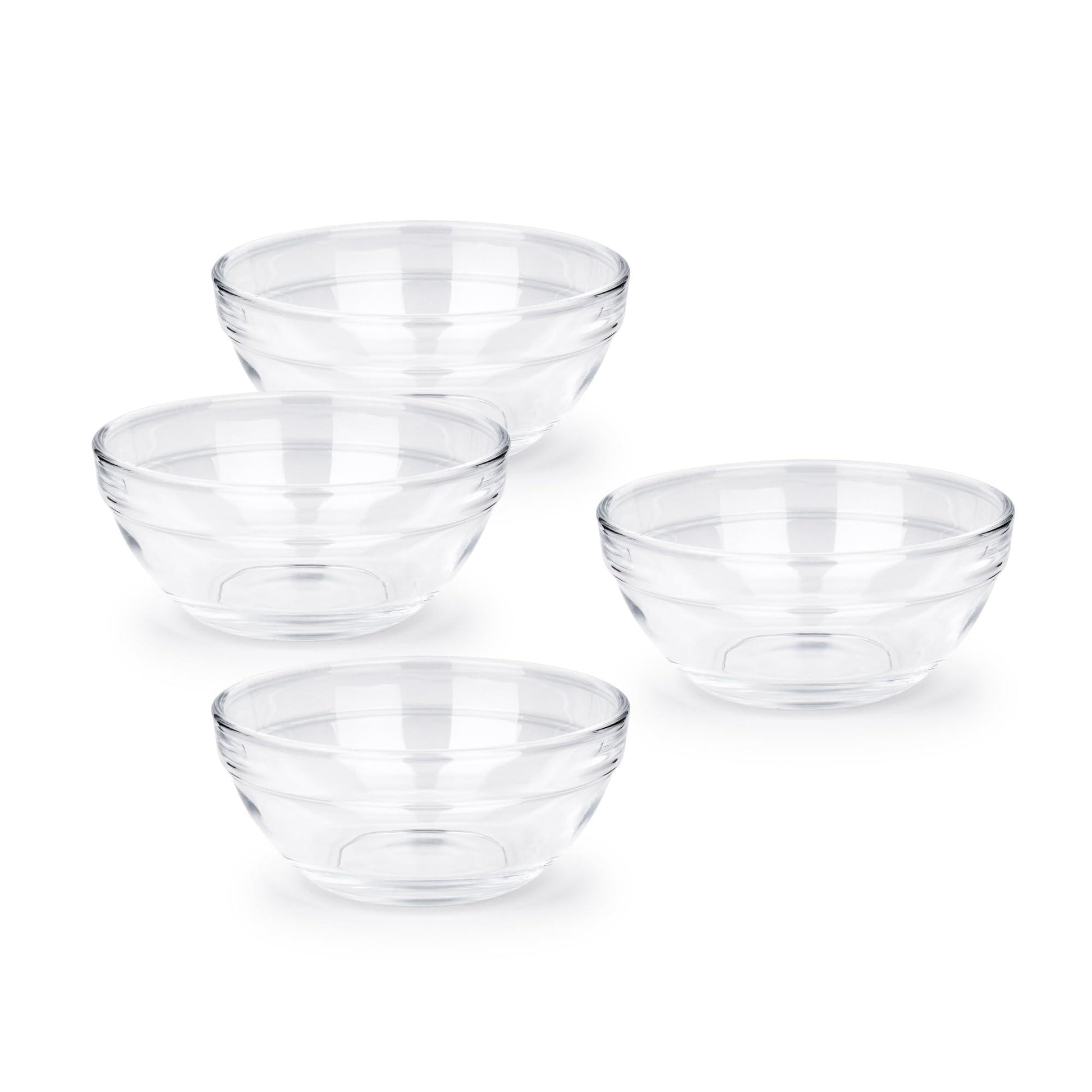 SQARR Mini Glass Prep Pinch Bowls, 3.5 inch 4 oz Clear Glass Bowls for Condiments, Small Glass Bowls, and Pinch Bowls (6 Pack) - CookCave