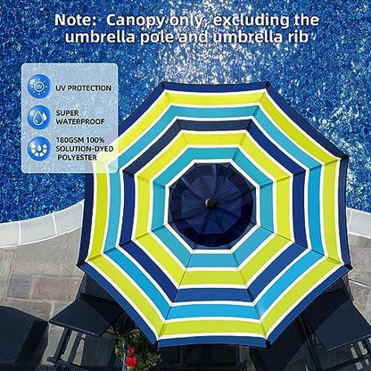 Trenovo Patio Umbrella Replacement Canopy, 9 ft Replacement Umbrella Covers with 8 Ribs, Water Resistant Cloth Umbrella Replacement Top for Garden Backyard Pool Umbrellas Cantilever Parasols - CookCave