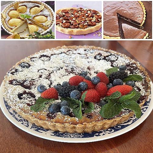 Xstronq Tart Pans 9 Inch with Removable Bottom Fluted Pie Tart Pans, Round Non-Stick Pan Quiche Pan, for Baking Pizza Mousse Cakes, Christmas Dessert (9inch/Round) - CookCave