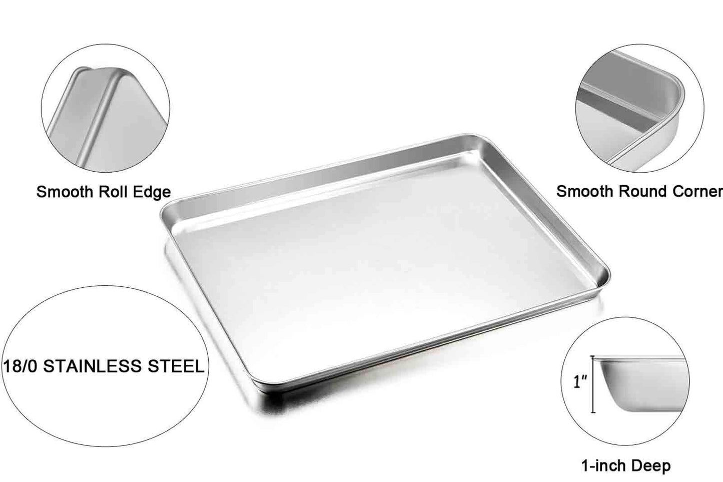 TeamFar Baking Sheet with Rack Set of 8, Cookie Sheet Baking Pans Stainless Steel Bakeware with Cooling Rack Set, Non Toxic & Healthy, Mirror Finish & Rust Free, Easy Clean & Dishwasher Safe - CookCave