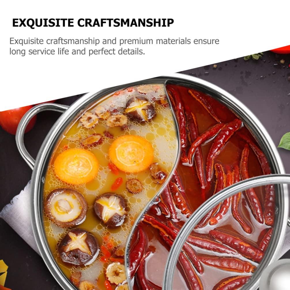 Divided Chinese Hot Pot Stainless Steel Mandarin Pot Yin Yang Hot Pot Shabu Shabu Pot Nonstick Stockpot Induction Cooker Pot Kitchen Cooking Pot - CookCave