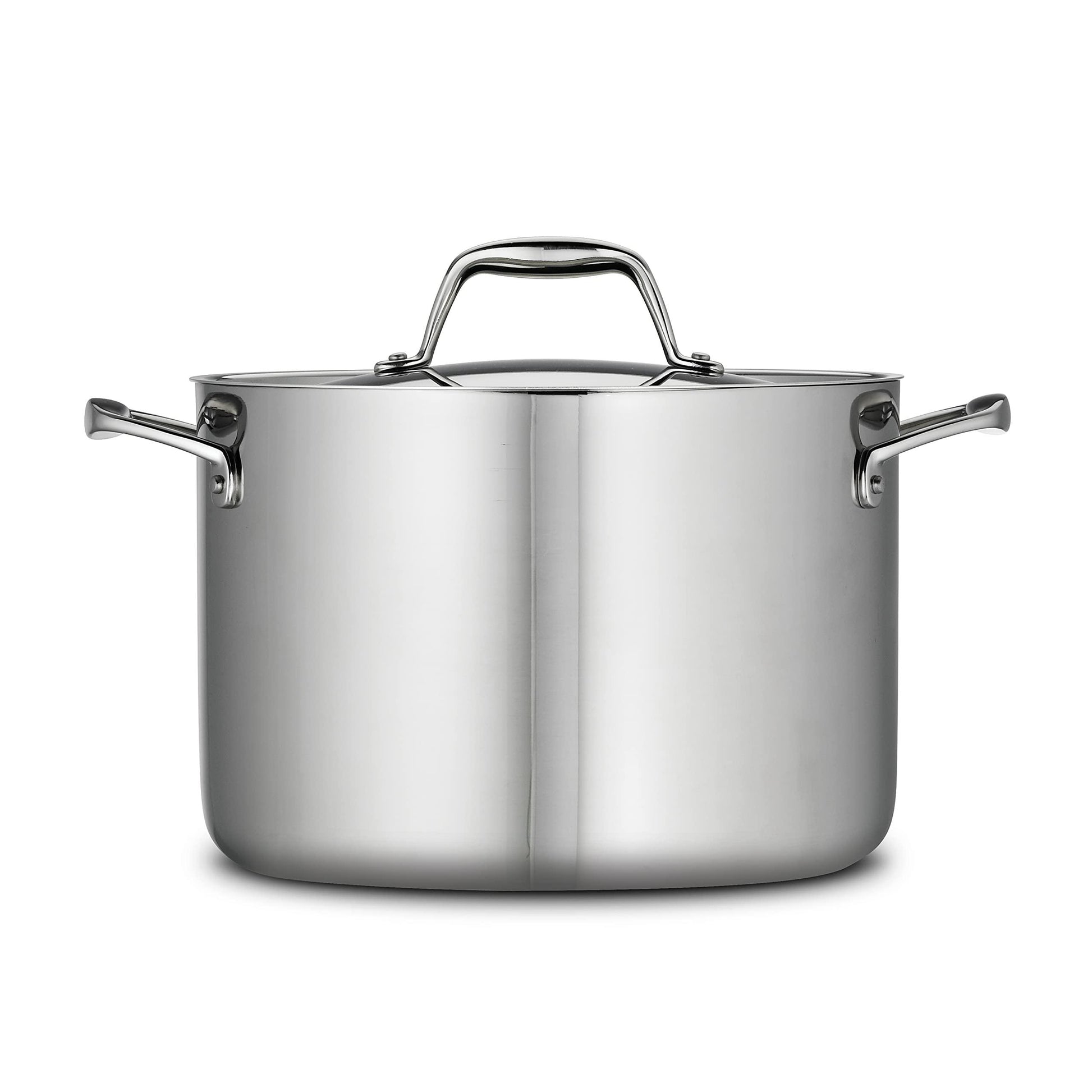 Tramontina Covered Stock Pot Stainless Steel Induction-Ready Tri-Ply Clad 8 Quart, 80116/041DS - CookCave