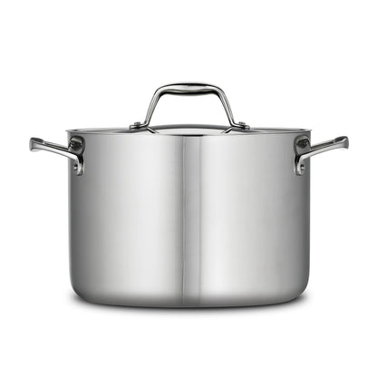 Tramontina Covered Stock Pot Stainless Steel Induction-Ready Tri-Ply Clad 8 Quart, 80116/041DS - CookCave