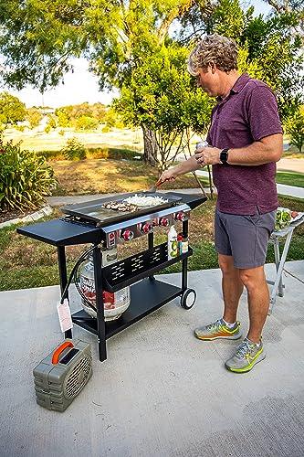 Gas One Flat Top Grill with 4 Burners – Premium Propane Grill with Outdoor Grill Cart – Stainless Steel Auto Ignition Camping Grill Outdoor Griddle – Easy Cleaning Grills Outdoor Cooking Propane - CookCave