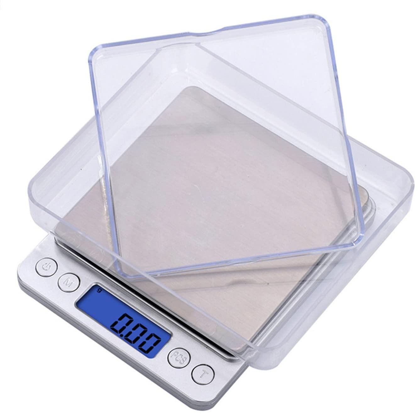 Food Scale, Rechargeable Kitchen Scale with Trays, Small Scale with Tare Function Digital Scale Grams and Ounces for Cooking Baking (2kg/0.1g) - CookCave