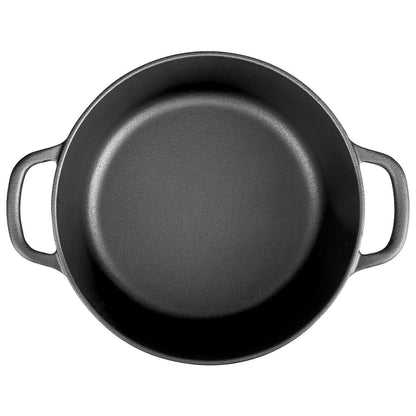 EDGING CASTING Pre-Seasoned Cast Iron Dutch Oven Pot with Lid Dual Handle, Round 5 Quart, Black - CookCave