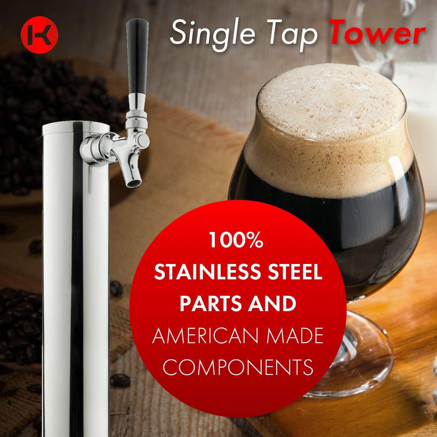 Kegco 3PICK30X-2 Keg Dispenser, 2 Tap, Black Stainless Steel - CookCave