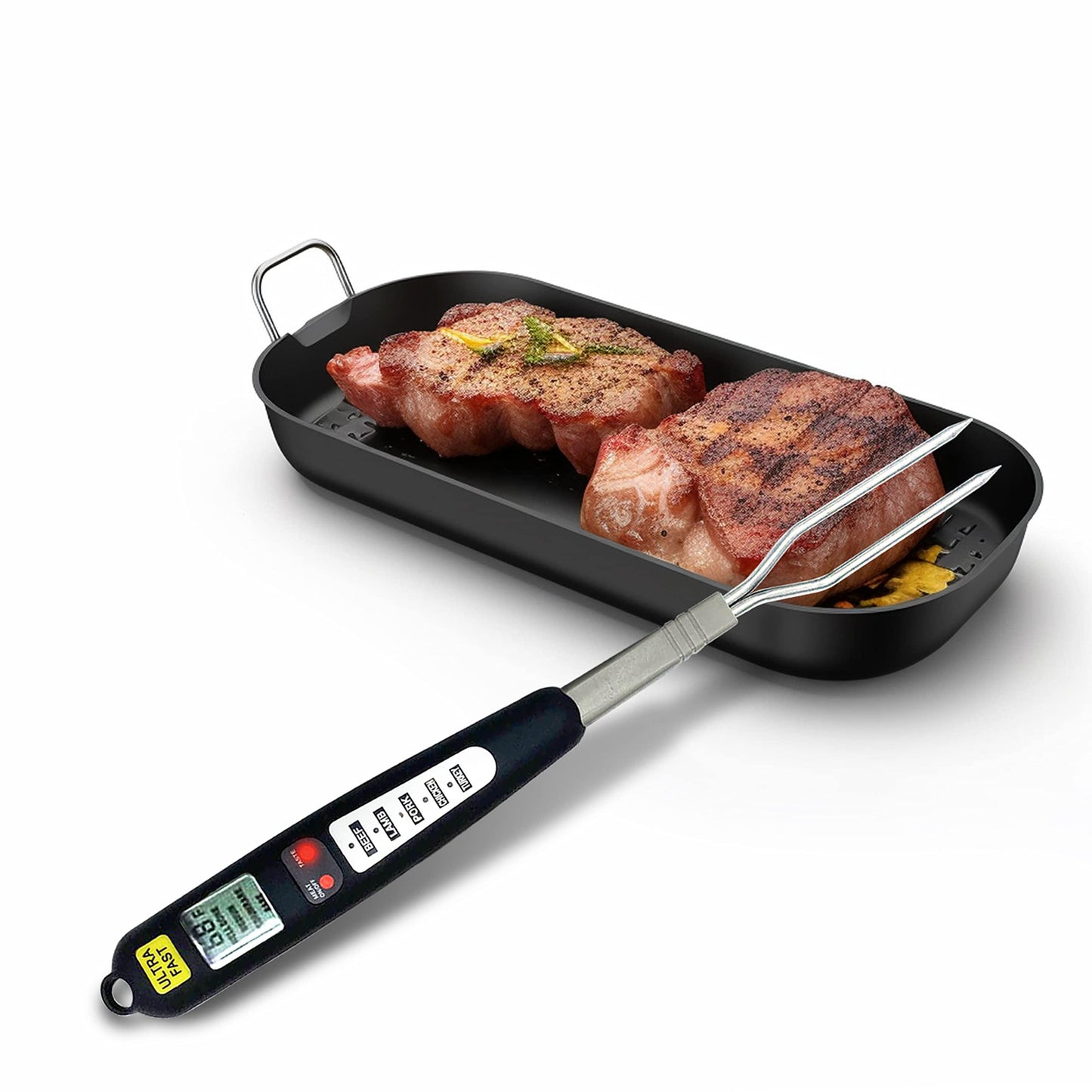 Vivicreate Meat Food Instant Read BBQ Garden Kitchen Outdoor Camping Cooking Grill Digital Fork Thermometer Digital - CookCave