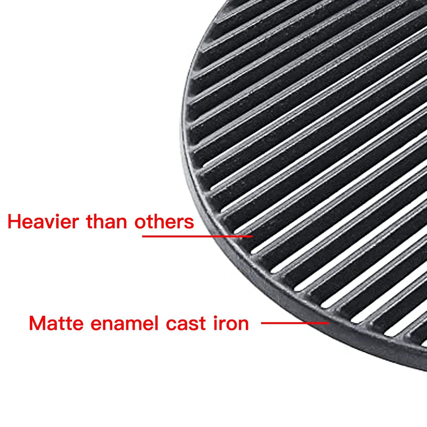 Grill Valueparts 18 Inch Half Moon Grate and Reversible Griddle Replacement Parts for Kamado Joe Classic III Classic II Classic I, Large Big Green Egg Cast Iron Cooking Grid Grate Griddle Grill - CookCave