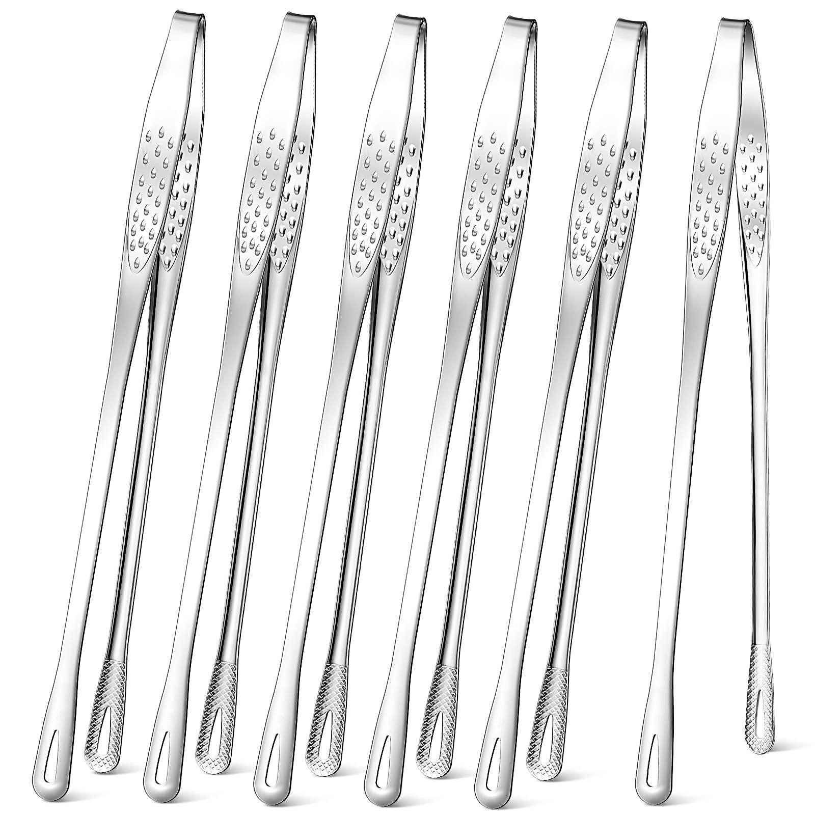 6 Pcs 11 Inches Korean BBQ Tongs Stainless Steel Grill Tongs Japanese Barbecue Tongs Kitchen Tongs For Cooking Portable Kitchenware Grill Tongs for Home Outdoor Steak Salad Food - CookCave