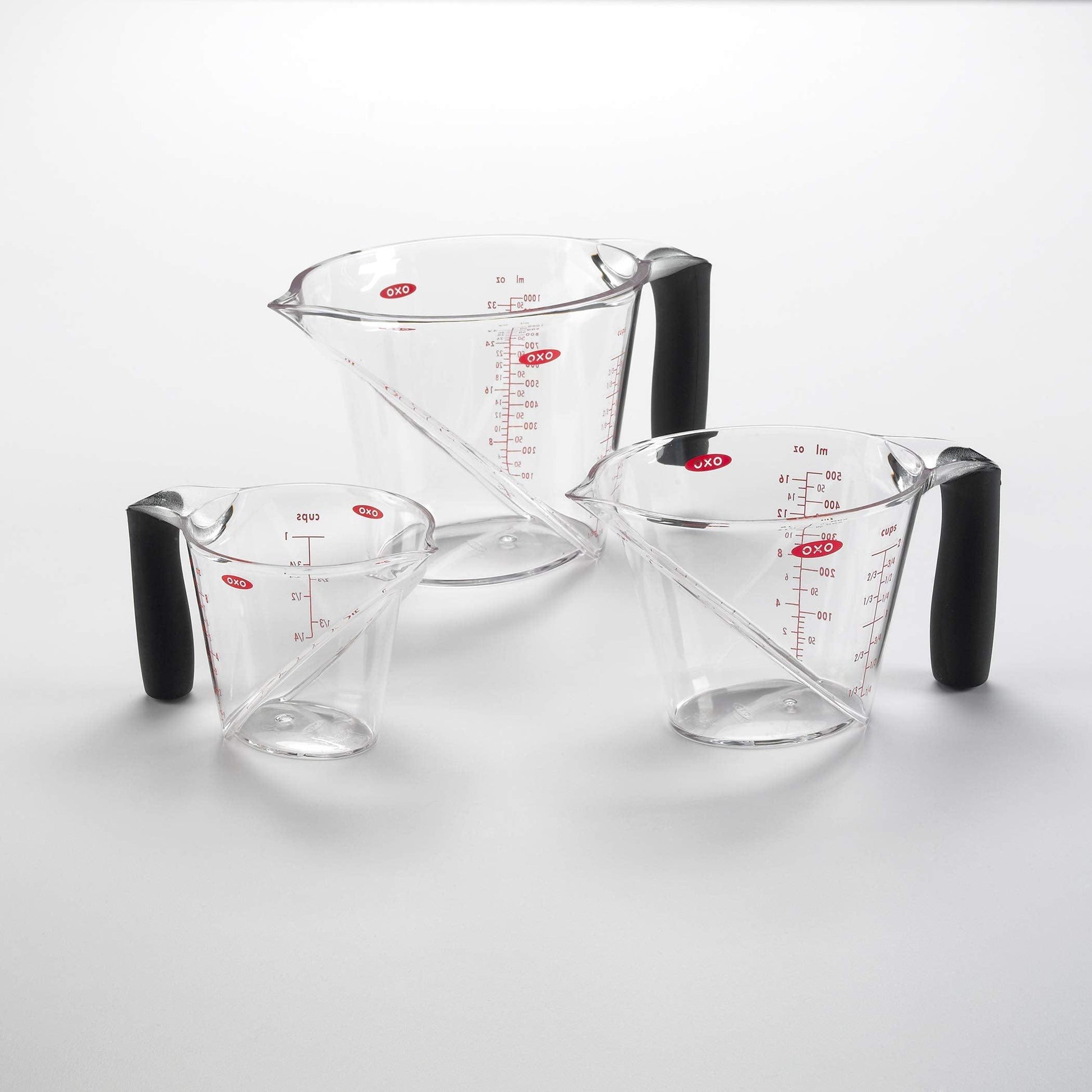 OXO Good Grips 3-Piece Angled Measuring Cup Set, Black - CookCave