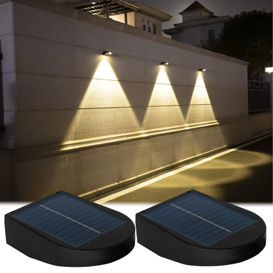 Mrzxy Solar Fence Lights Outdoor Waterproof Solar Wall Lights Dusk to Dawn Wall Sconce Decor Lighting for Patio Yard Porch Deck Balcony Garden Gutter - CookCave