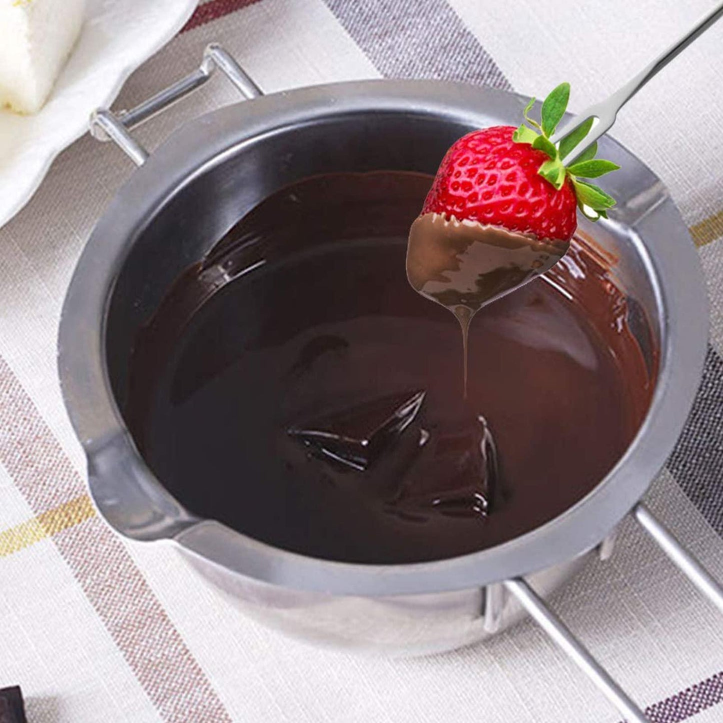 Chocolate Melting Pot, 400ml Stainless Steel Double Boiler Pot Universal Melting Pot for Melting Chocolate, Candy, Soap and Candle Making - CookCave