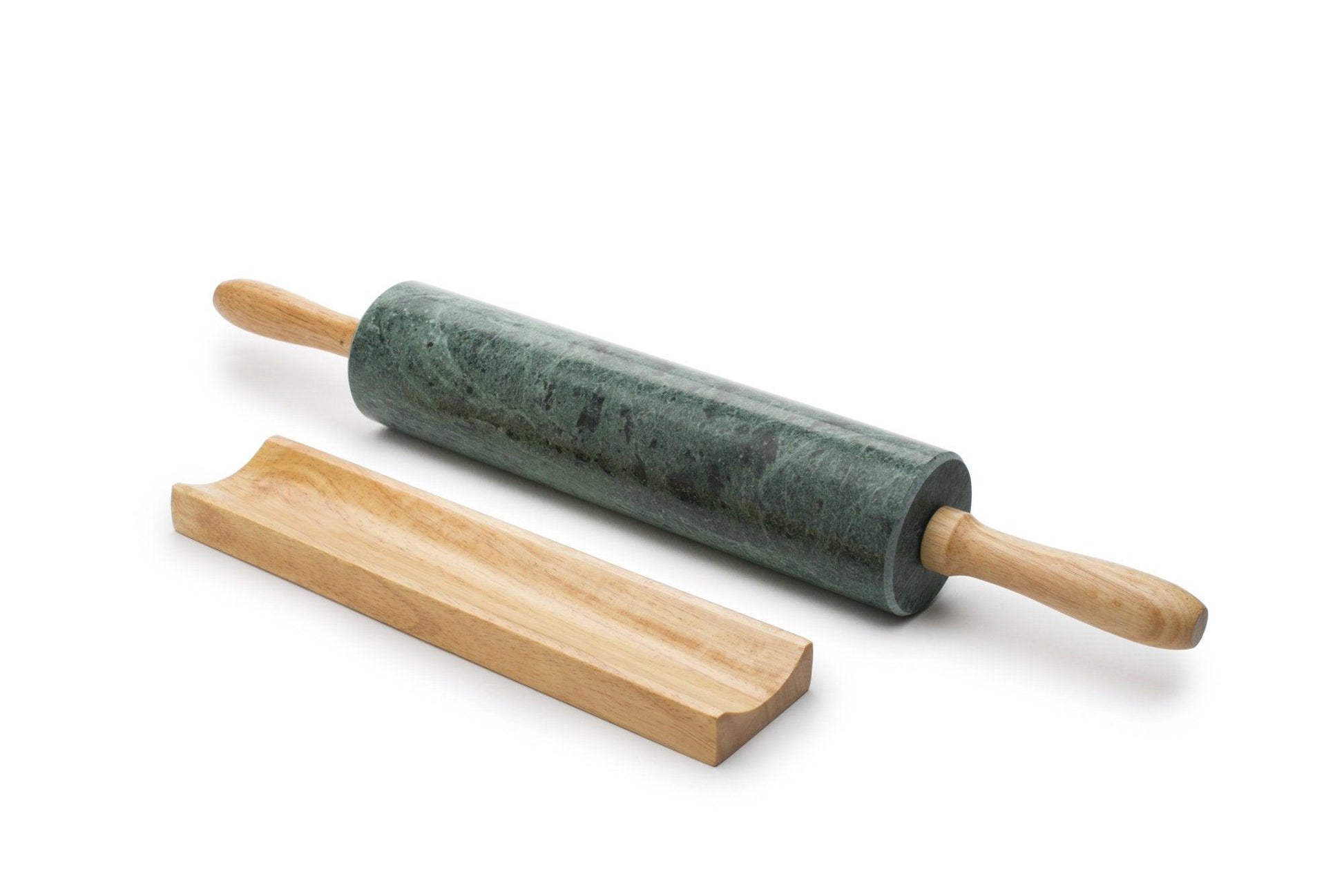 Fox Run Marble Rolling Pin and Base, Green 2.5 x 18 x 3 inches - CookCave