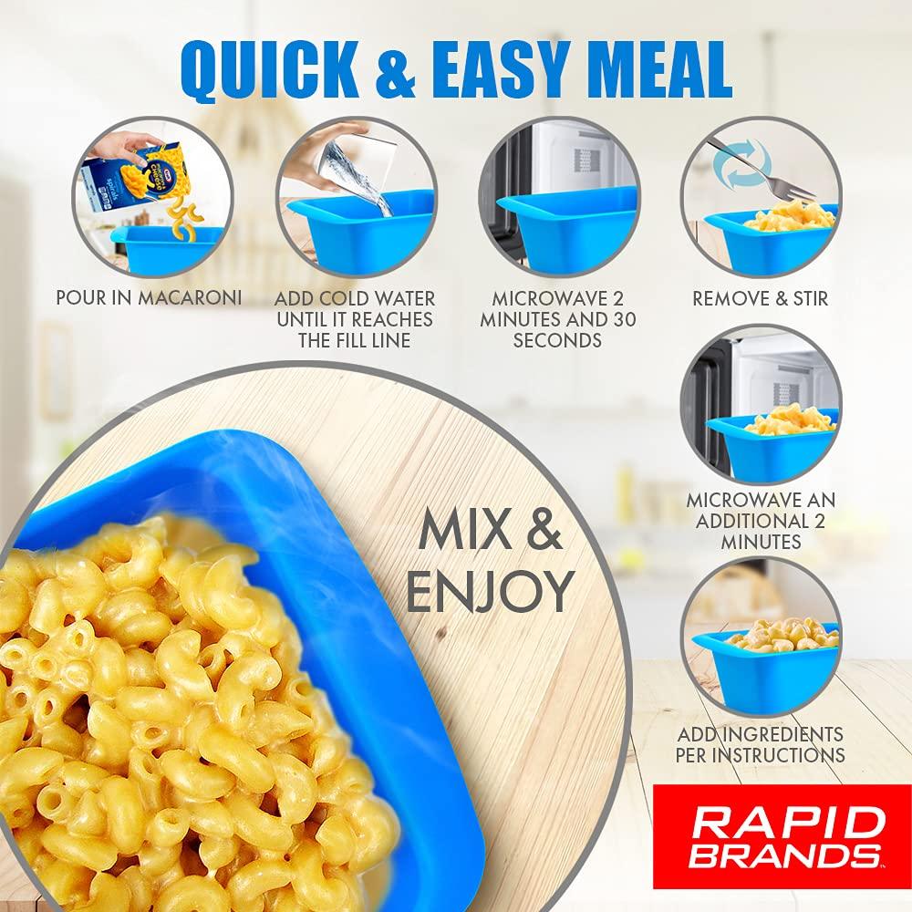 Rapid Mac Cooker | Microwave Macaroni & Cheese in 5 Minutes | Perfect for Dorm, Small Kitchen or Office | Dishwasher-Safe, Microwaveable, BPA-Free (Orange, 1Pack) - CookCave