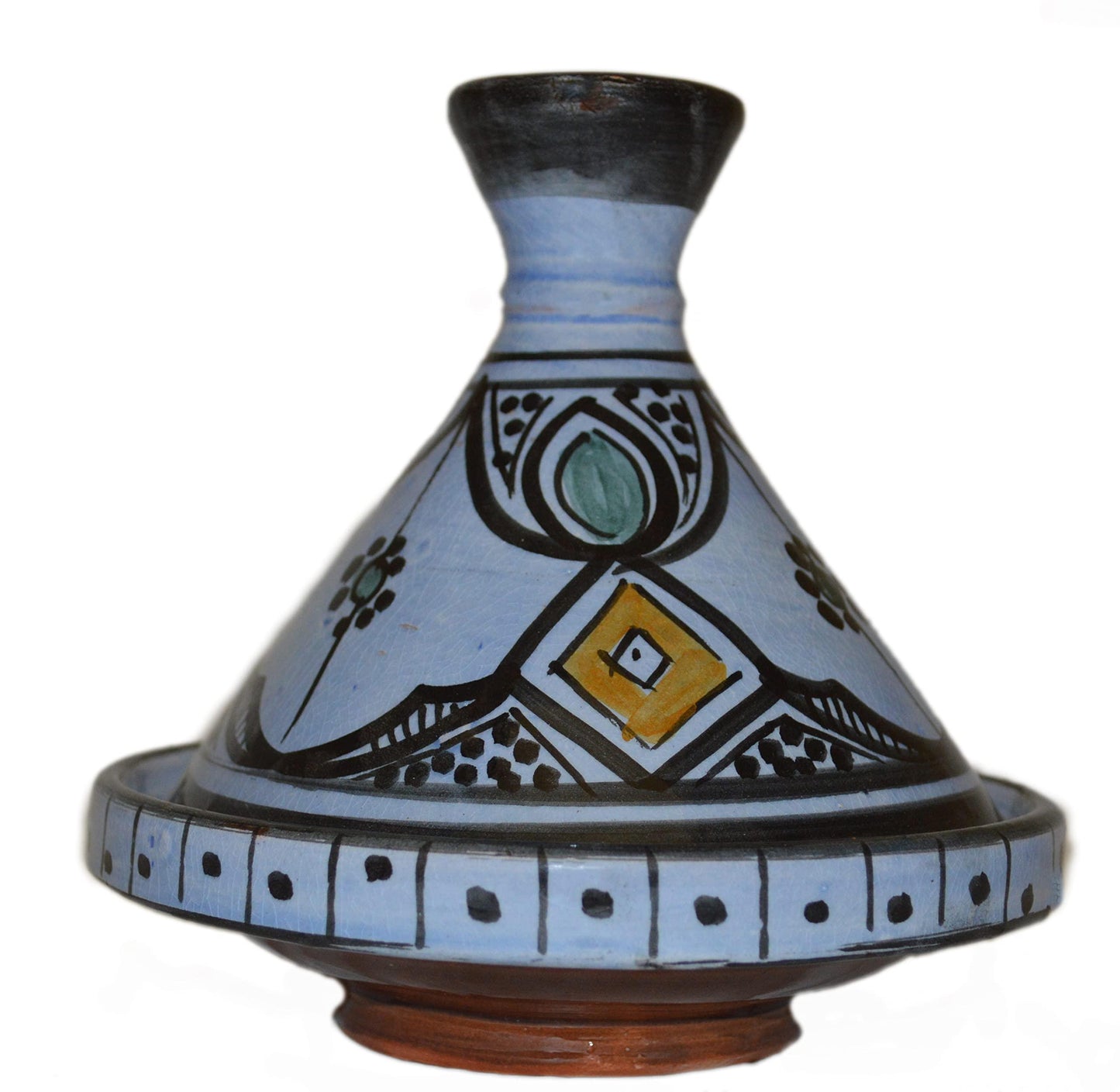 Moroccan Handmade Serving Tagine Exquisite Ceramic Vivid colors Original 6 Inches in Diameter - CookCave