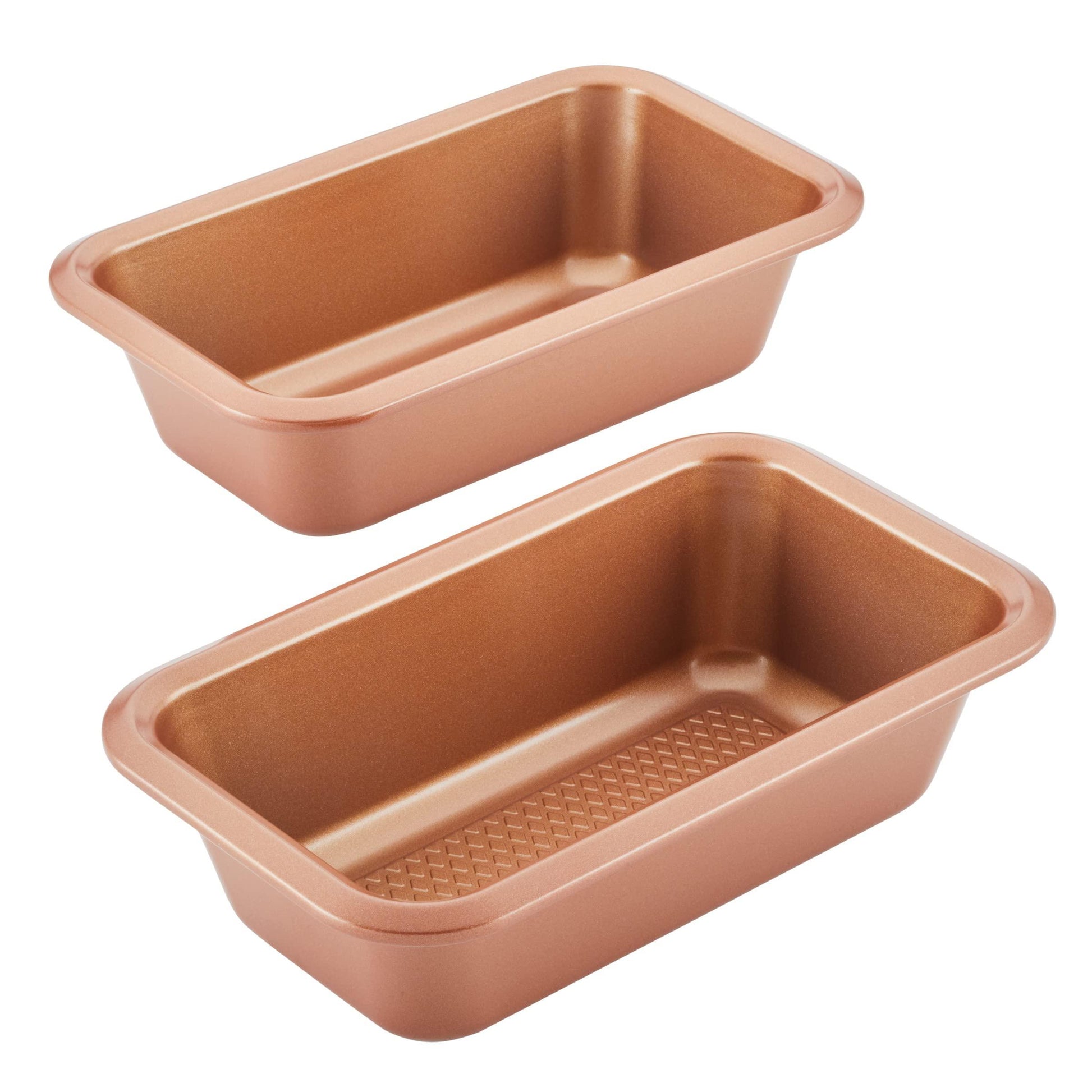 Ayesha Curry Kitchenware Bakeware Nonstick Meatloaf/Loaf Pan Set, Two 9 Inch x 5 Inch, Copper - CookCave