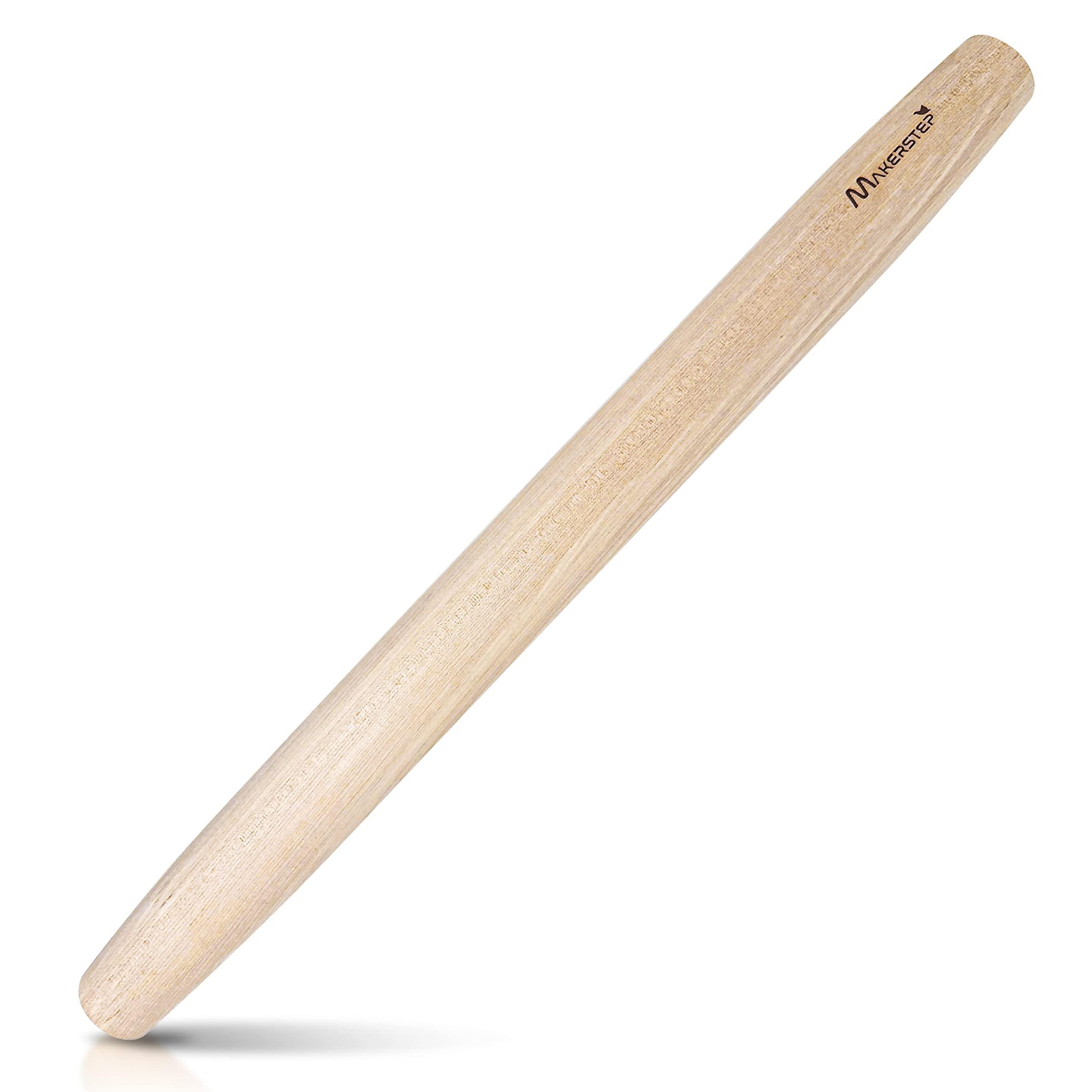 Makerstep French Wooden Rolling Pin 17 Inches, Natural Wooden Rolling Pin for Baking Pizza Dough, Cookie, Pastry, Pie Crust. Smooth Nonstick Surface - CookCave