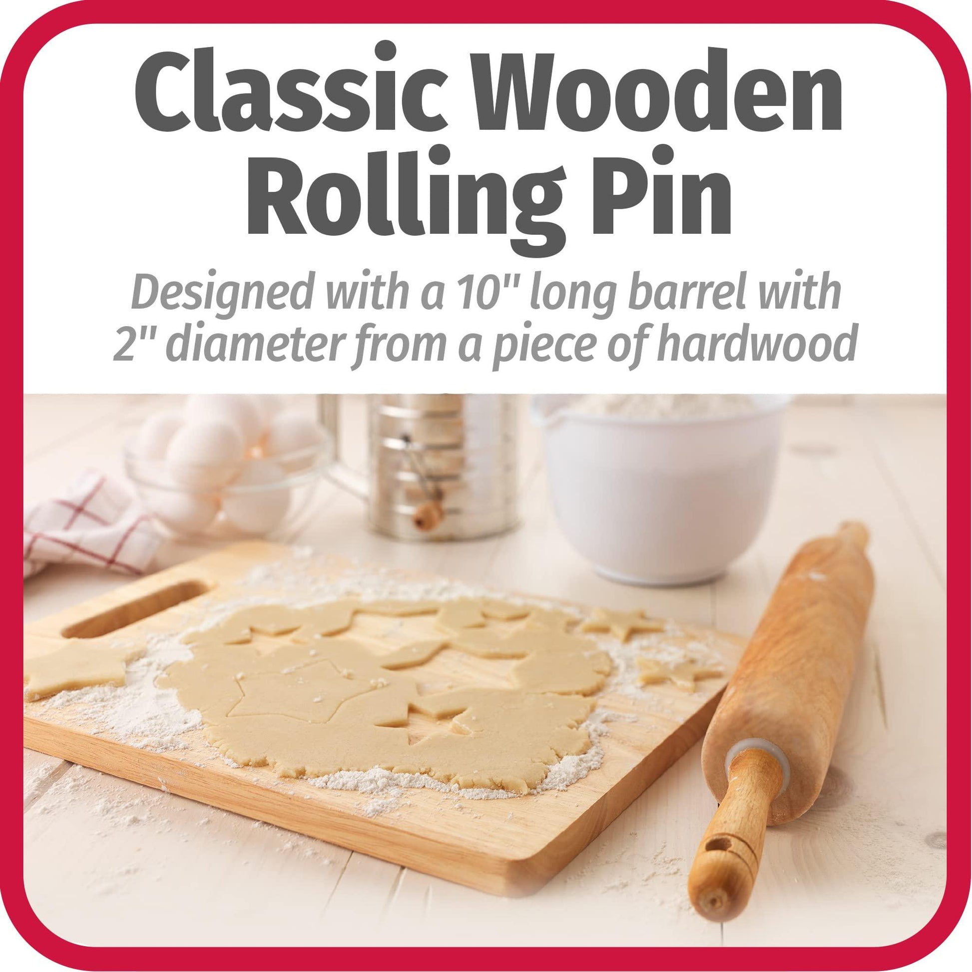 Goodcook 05717000817 Good Cook Classic Wood Rolling Pin, 1,23830 - CookCave