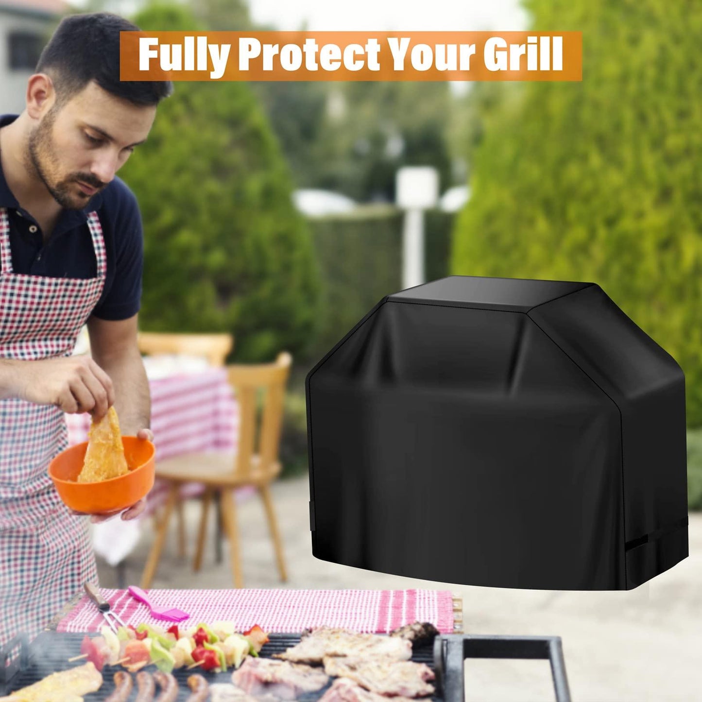 Grill Cover, BBQ Cover 59 inch,Grill Covers Waterproof,Anti-UV & Fade Resistant, Barbecue Grill Cover with Velcro Straps,Gas Grill Cover Rip Resistant,for Weber,Char Broil,Nexgrill Grills - CookCave