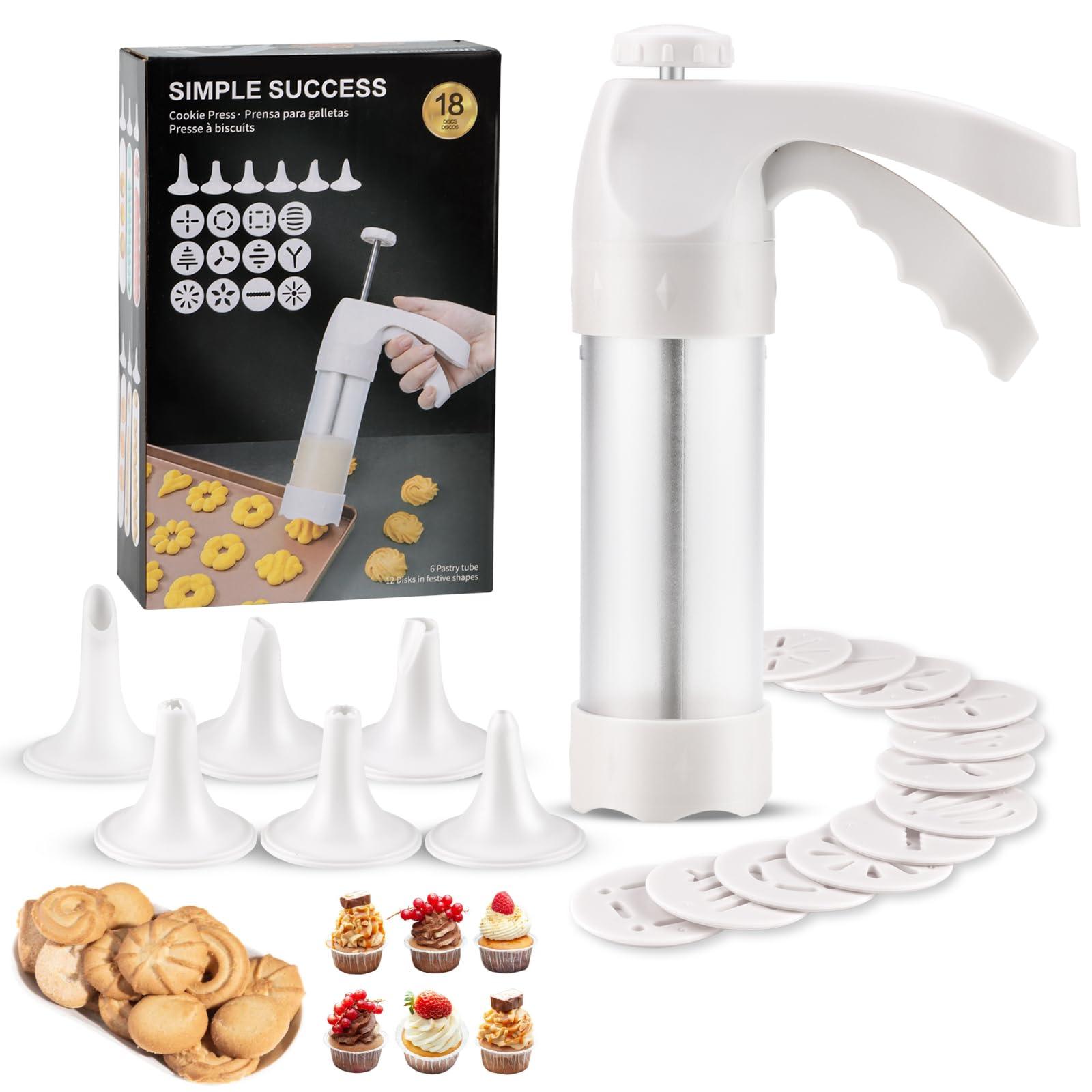 Cookie Press Gun Cookie Press Kit for DIY Biscuit Maker and Decoration with 12 Cooking Decorating Discs and 6 Funnel Icing Tips,YOOUSOO Cookie Maker Machine for Christmas Party… - CookCave