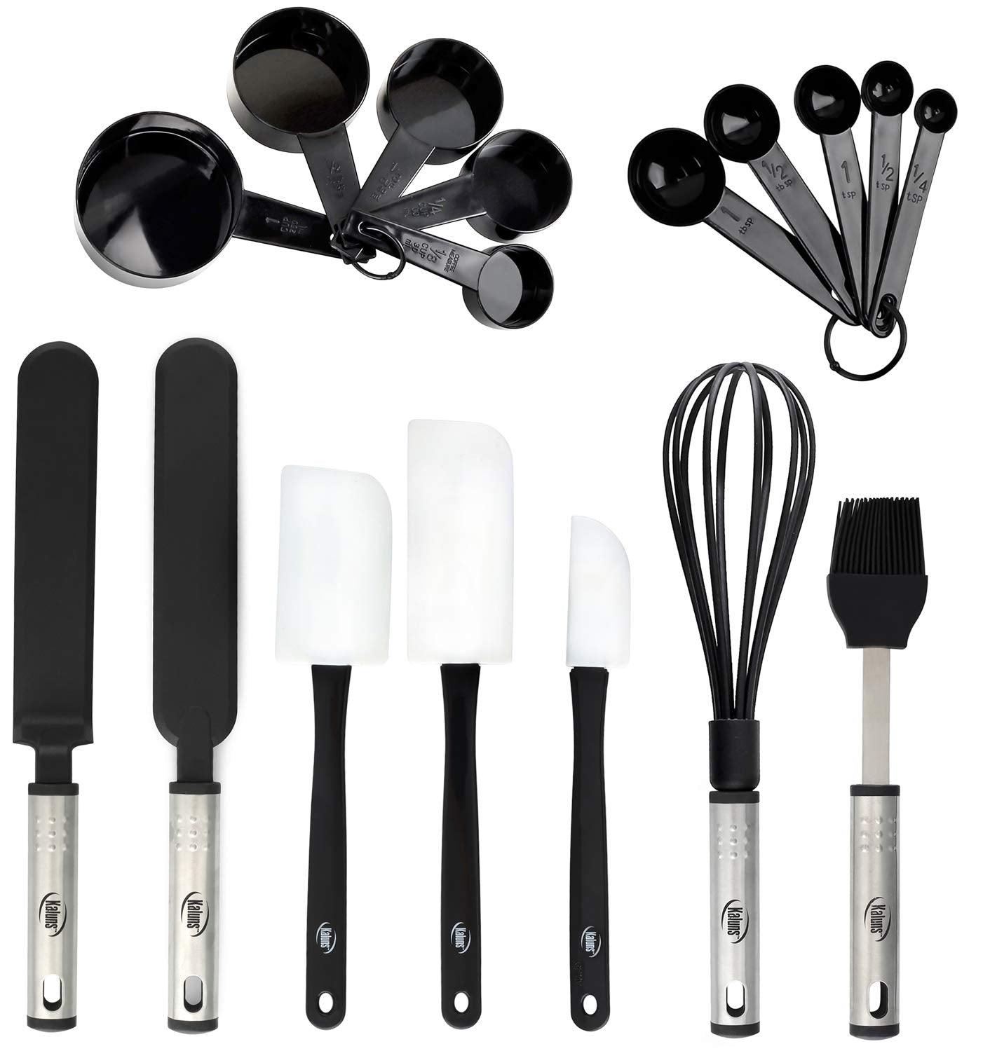 Silicone Spatula Set, 17 Piece Baking Utensils, Nylon and Stainless Steel, Non Stick and Heat Resistant Bakeware set New Baker's Gadget Tools Collection - CookCave