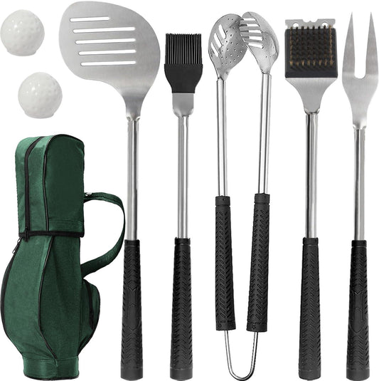 Jishi 8pcs Golf BBQ Grill Accessories Grilling Gifts for Men Golfers Stocking Stuffers for Men, Dad Gifts from Daughter Son, Funny Christmas Golf Gifts for Men Unique Barbecue Tool Set Camping Gadgets - CookCave