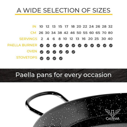 La Valenciana Vaello Campos 30cm Enamelled Steel Paella Pan - CookCave