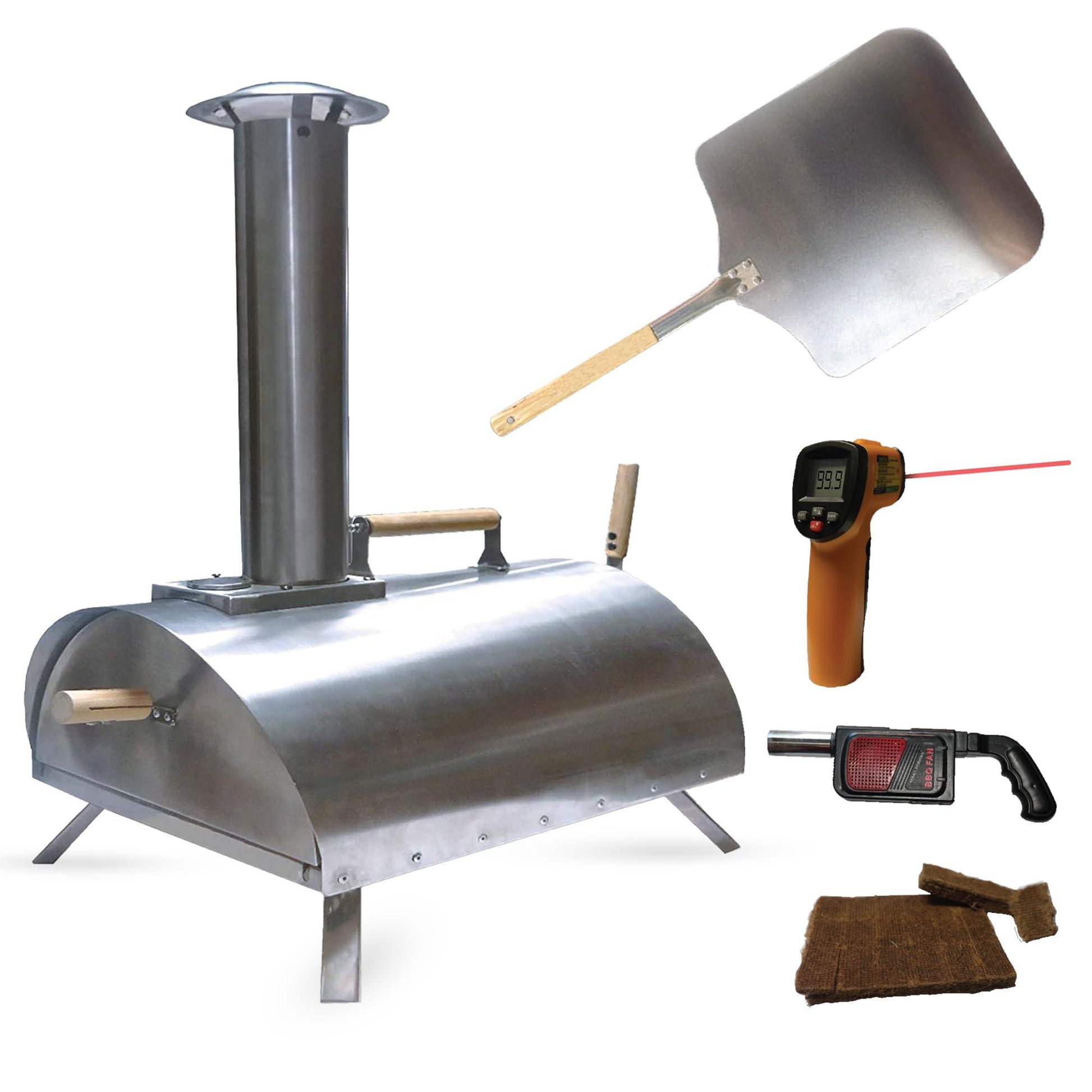 Pellethead PoBoy Wood Fired Pizza Oven, Portable for Outdoor Cooking, Includes Pizza Pack Oven Accessories Kit - CookCave