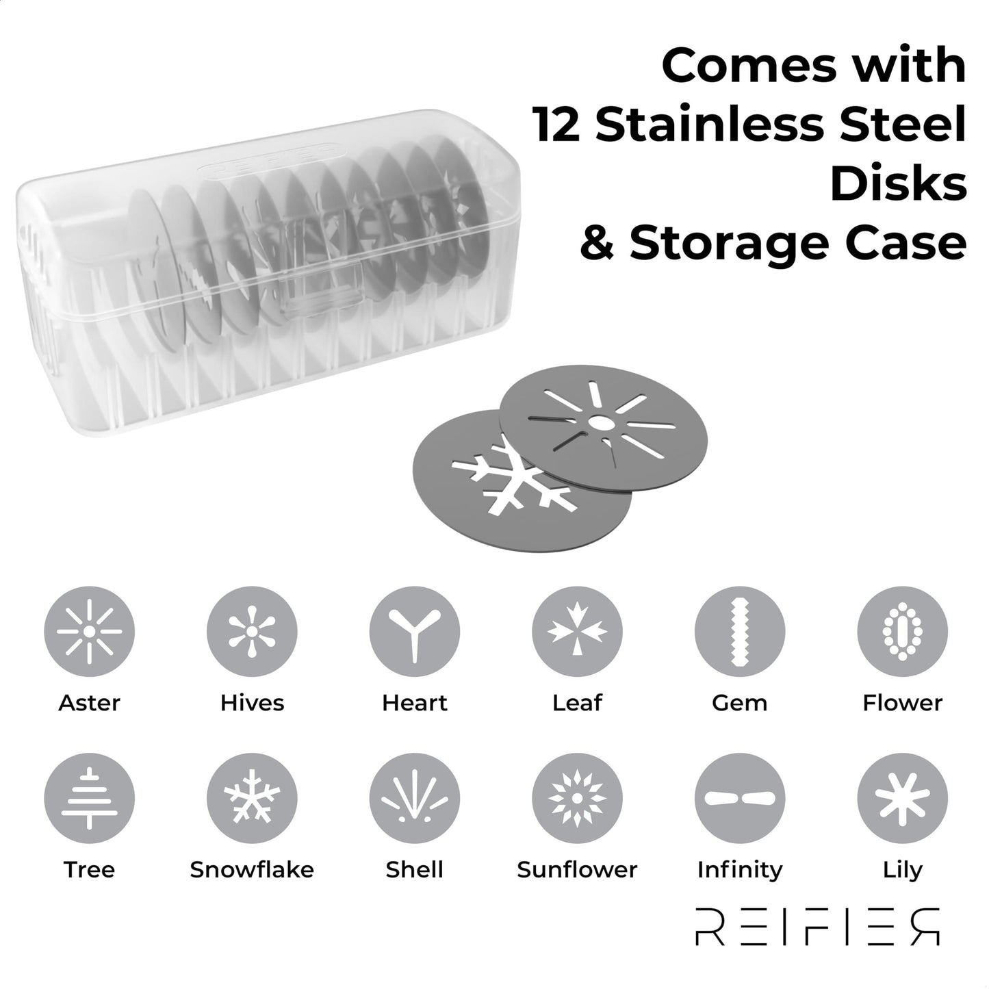 14-Piece Cookie Press Set - Stainless Steel Disks & Storage Case - Heavy-Duty Design - CookCave