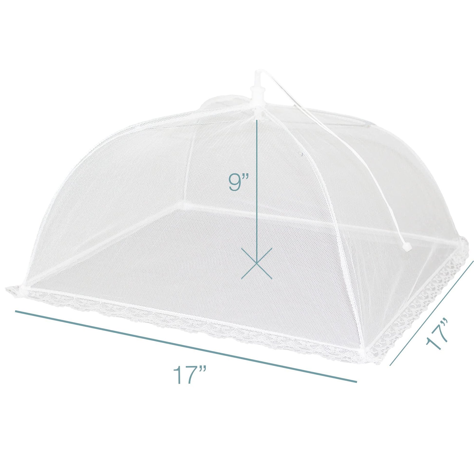 Simply Genius (6 pack) Large and Tall 17x17 Pop-Up Mesh Food Covers Tent Umbrella for Outdoors, Screen Tents, Parties Picnics, BBQs, Reusable and Collapsible Food Tents - CookCave