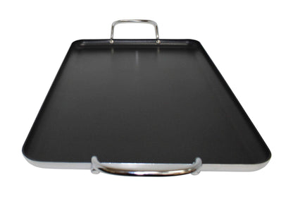 Imusa USA Nonstick Stovetop Double Burner Griddle with Metal Handles, 17-Inch, Black - CookCave