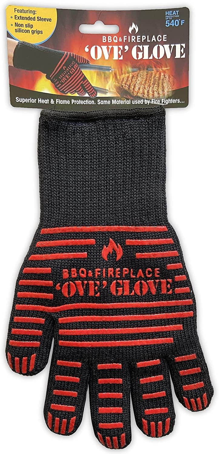 BBQ Ove Glove - Superior Heat and Flame Protection - Extended Wrist for Additional Safety - Ideal for Outdoor Cooking, Grilling, Barbeque - CookCave