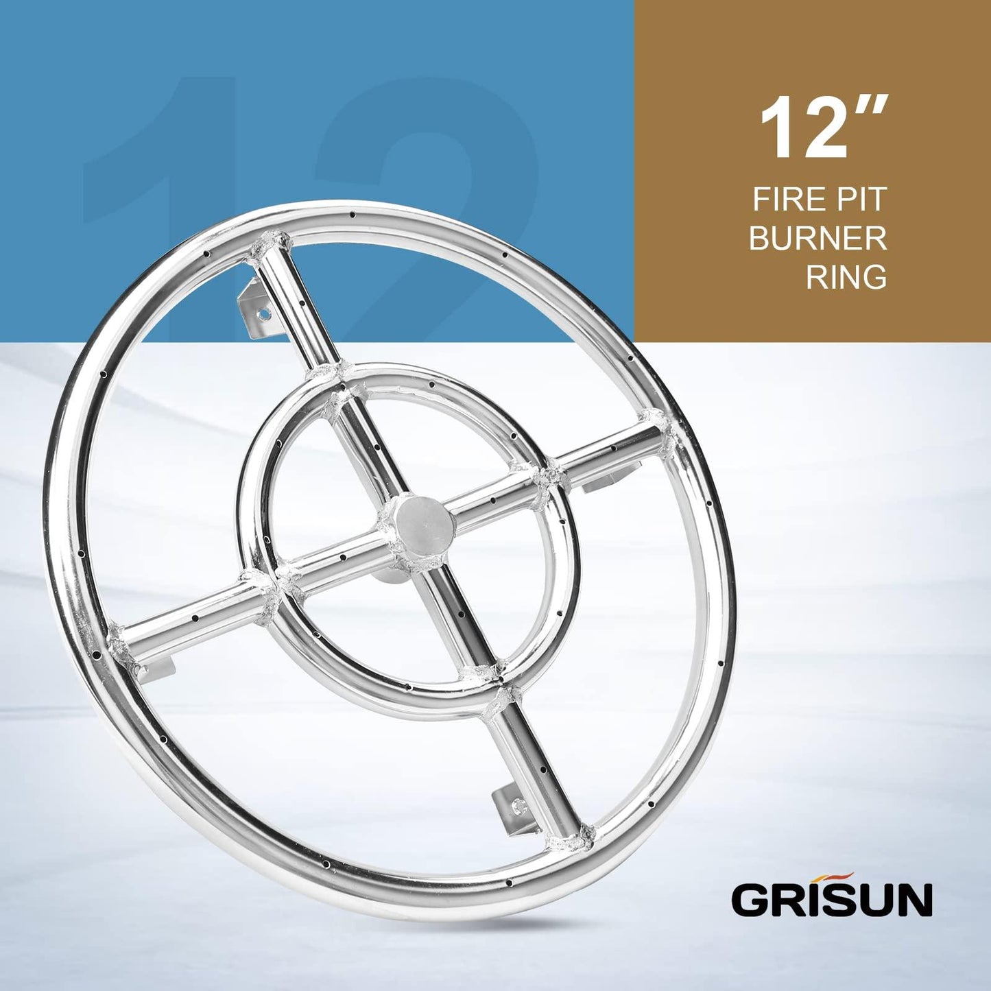 GRISUN Drop-in Fire Pit Kit 36 x 12 Inch, H-Shape Burner with Pan, Comes with Upgraded Spark Ignition Kit for Gas Fire Pit, Fire Pit Table Insert Stainless Steel for Indoor Outdoor Decoration - CookCave