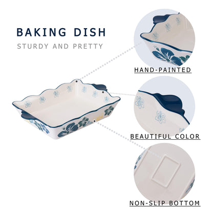 Sagoskat Casserole Dish Baking Dish Ceramic Baking Pan Nonstick Baking Dish Blue Lassagne Pan 9x13 Baking Dishes for oven Casserole Dishes for Kitchen - CookCave