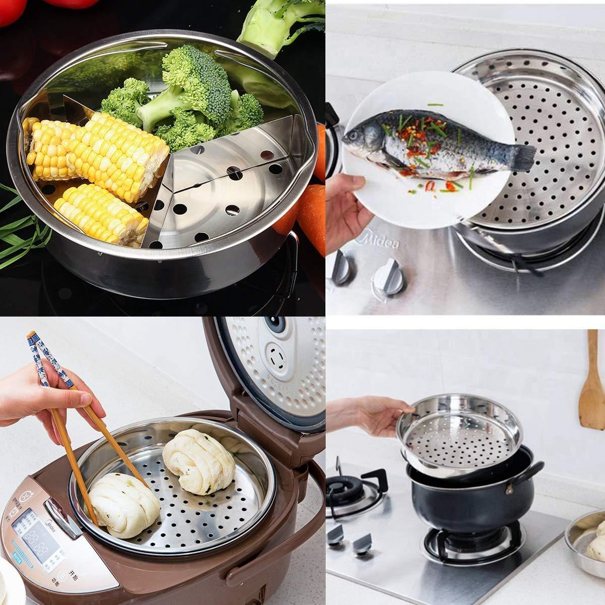 Saim Round Steaming Basket/Stainless Steel Food Cooking Steamer Rack Cookware 8.3 Inch Diameter - CookCave