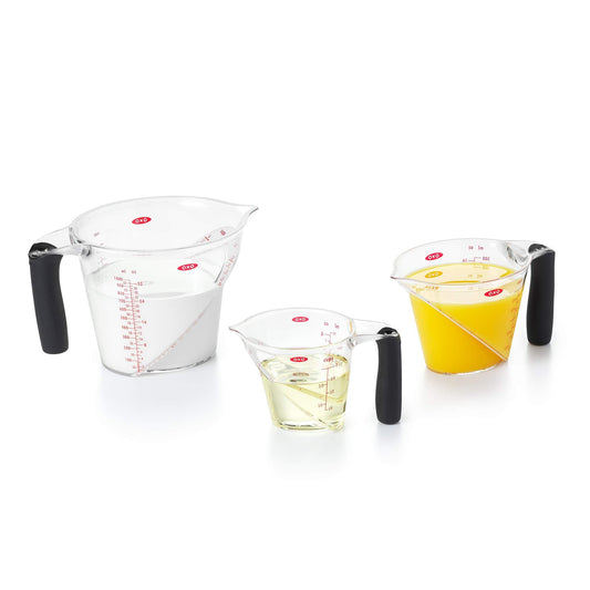 OXO Good Grips 3-Piece Angled Measuring Cup Set, Black - CookCave