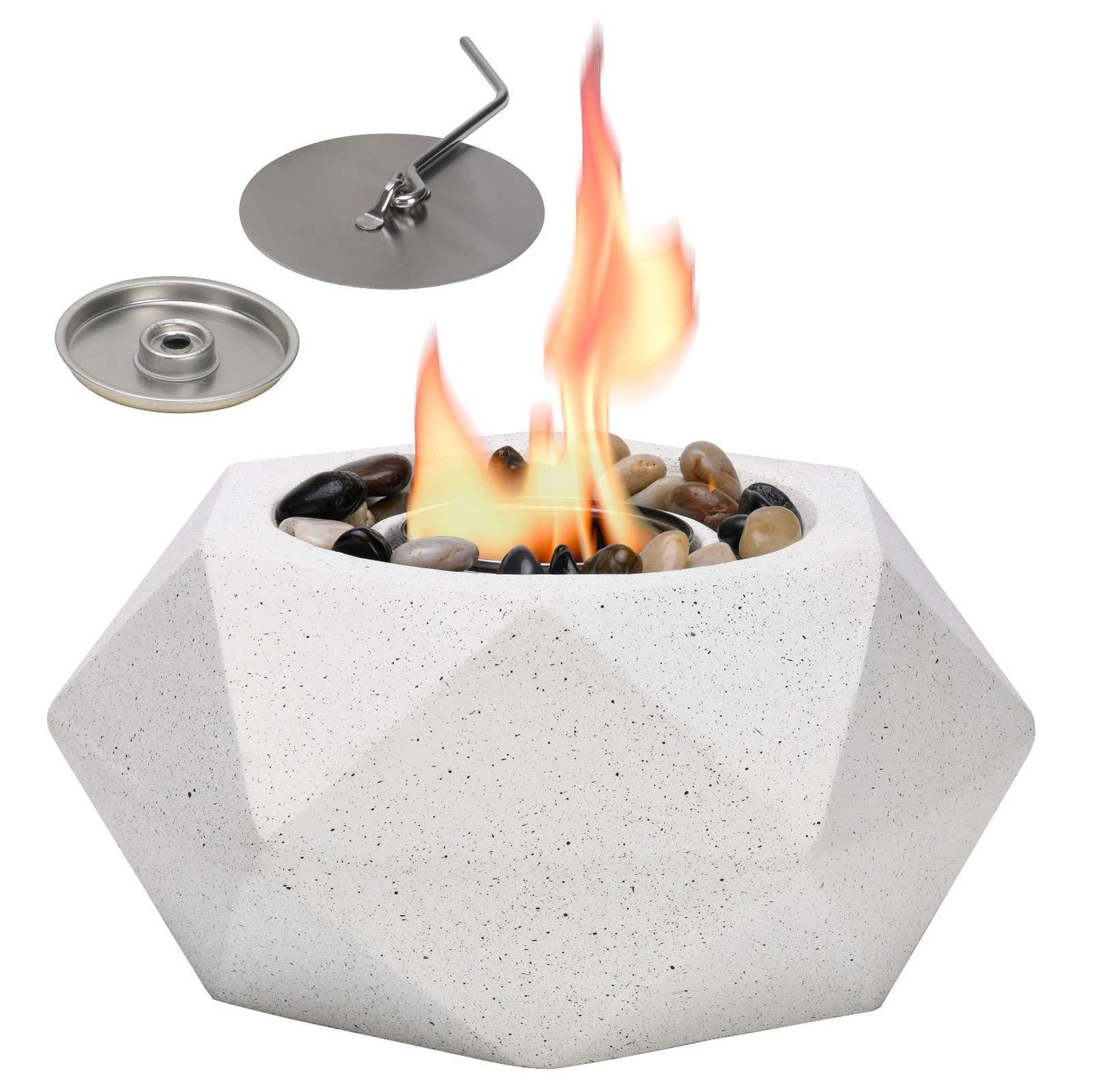 Arzal Tabletop Fire Pit | Table top Firepit with Lid | Stylish Indoor & Outdoor Fireplace | Smore Maker Firepit - Modern Personal Portable Fireplace | Perfect for Decoration & Outdoor Parties - CookCave