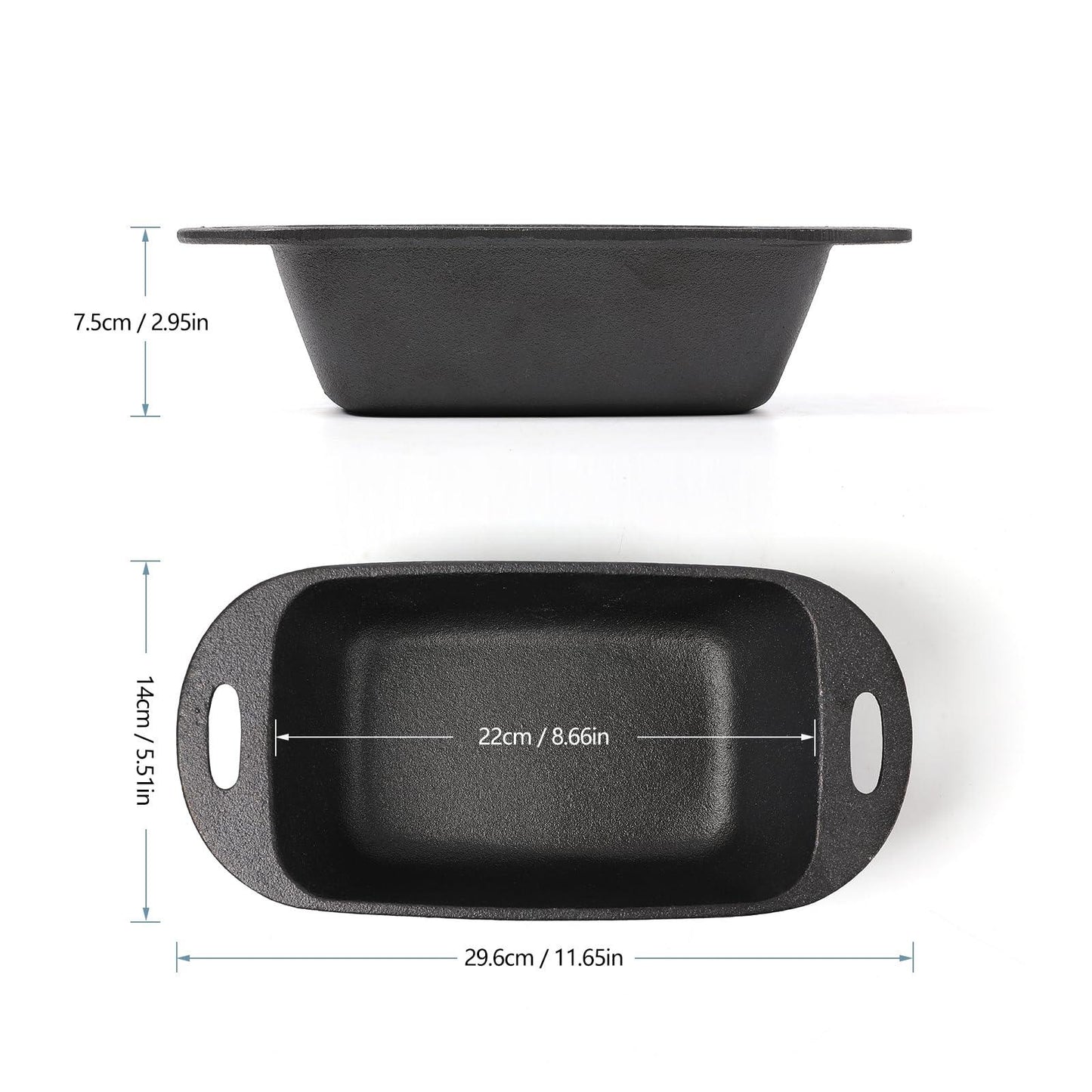 HAWOK Cast Iron Bread Maker Loaf Pan pack of 2 - CookCave